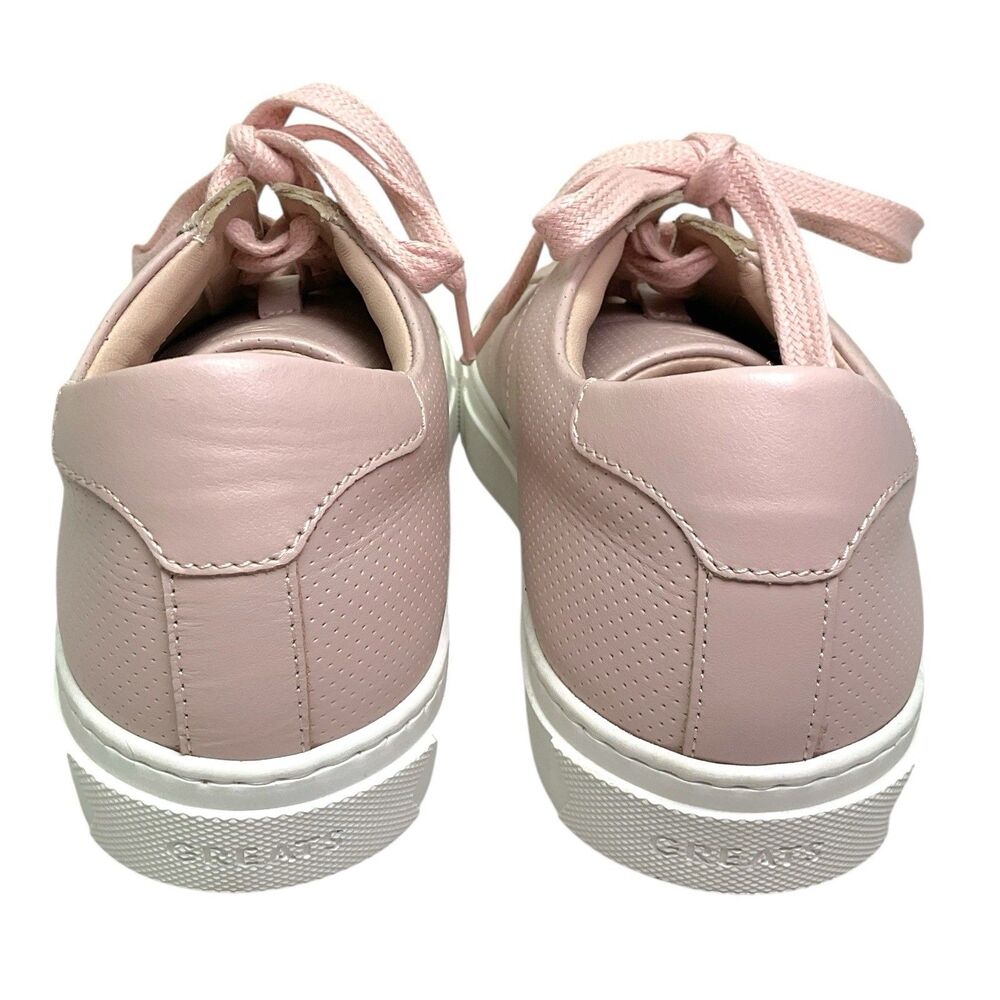 Greats Women's Size 8.5 Brooklyn Royale Pink & White Perforated Leather Sneakers - Picture 3 of 7